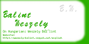 balint weszely business card